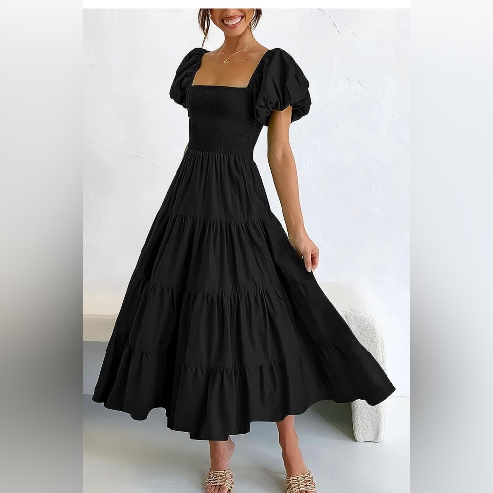 Black Puff Sleeve Dress